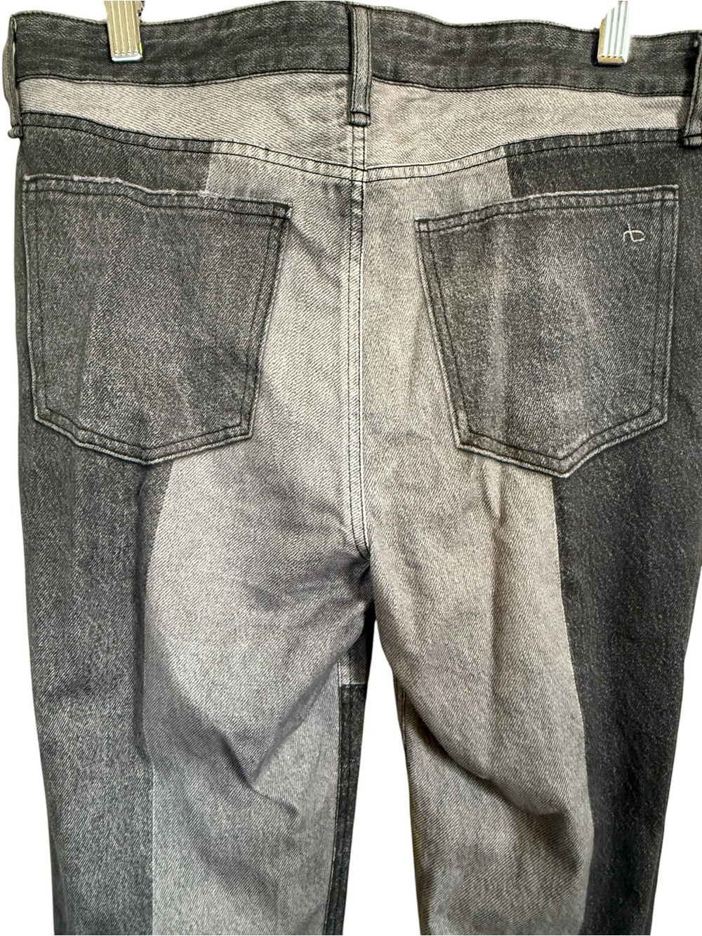 Rag & Bone Miramar Wren Slim Straight Pants Byron Greyscale Faux Denim Womens 28 - Picture 6 of 15